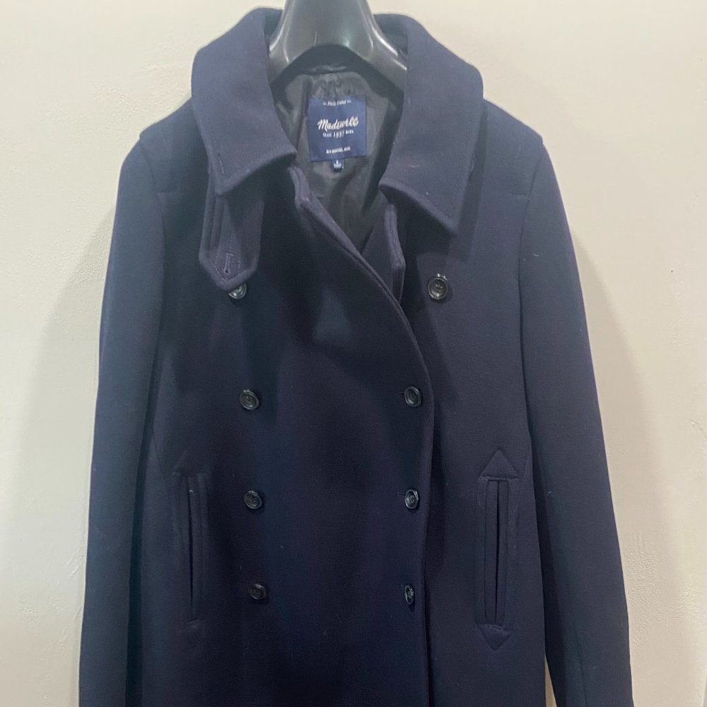 Madewell Military Swing Wool Peacoat Navy/Black